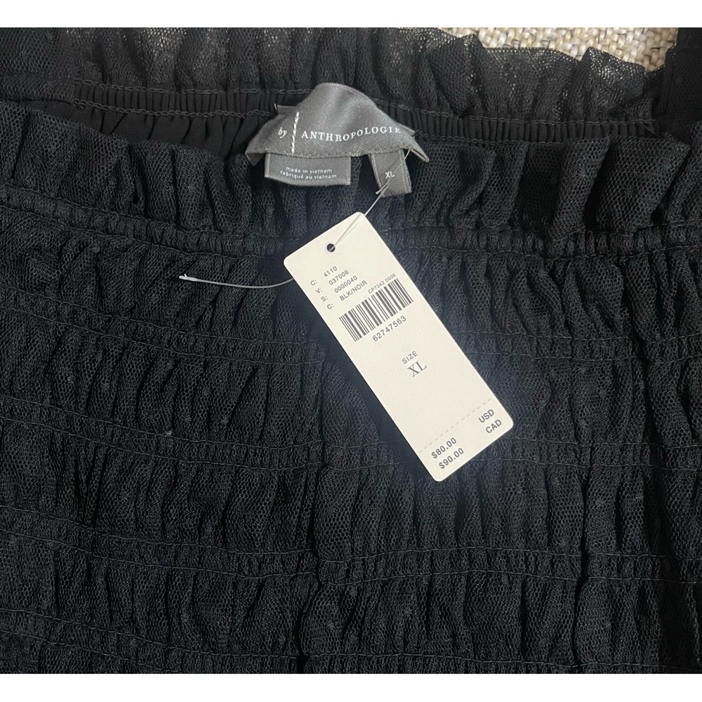 Anthropologie Black Smocked Cami NWT Size XL - Picture 9 of 12